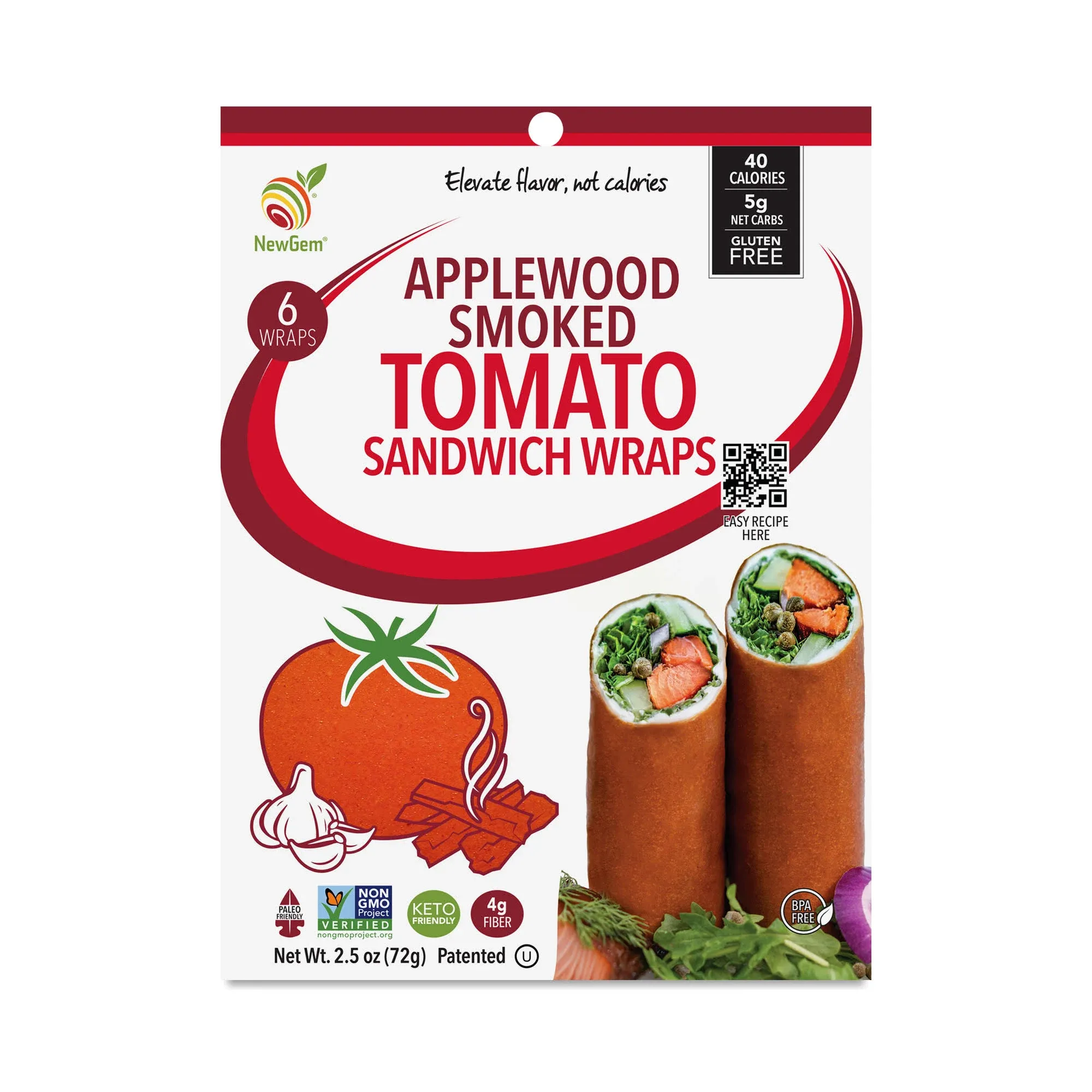 NewGem Applewood Smoked Tomato Sandwich Wrap - 6 Wraps