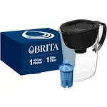 Everyday Elite Water Filter Pitcher, BPA-Free Water Pitcher,Replac<wbr/>es 1,800 Black