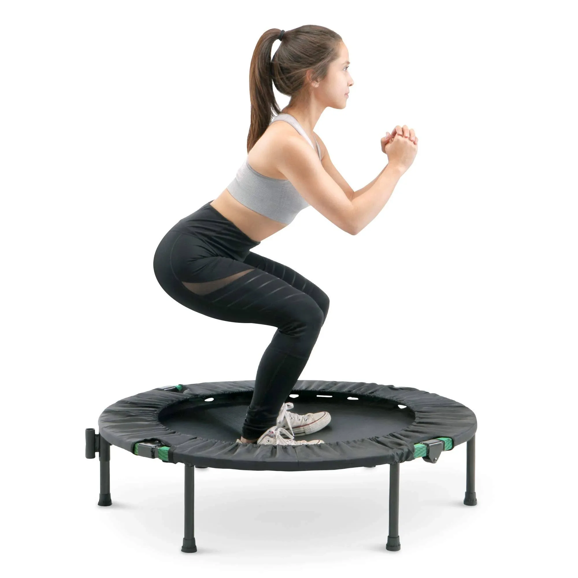 Marcy 40-Inch Trampoline Cardio Trainer, with Handrail, Black, Size: 40 inch