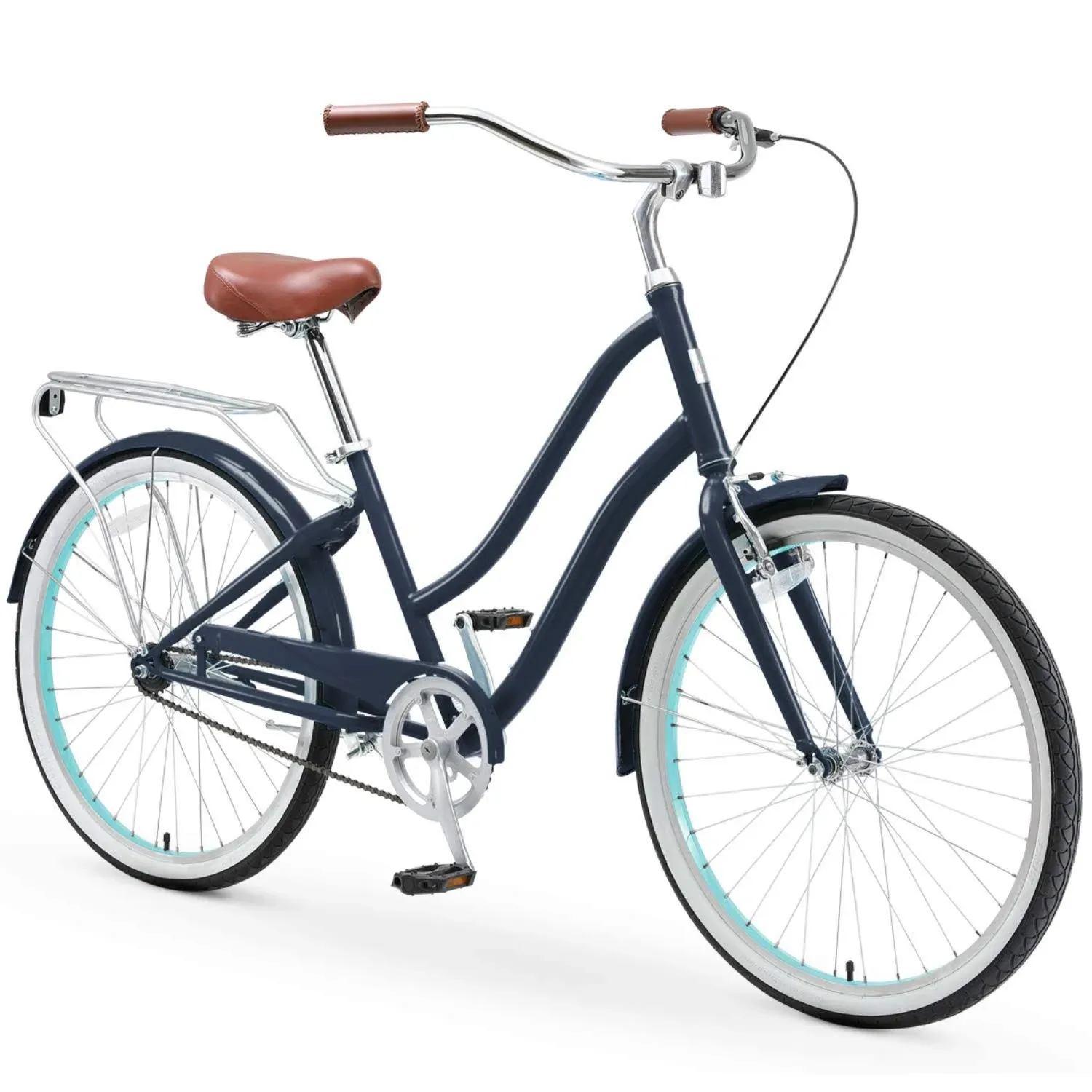 sixthreezero EVRYjourney Women's Steel Beach Cruiser Bike, Step Through Hybrid Bicycle, 26 Inch Wheels, Multiple Speed Options and Colors