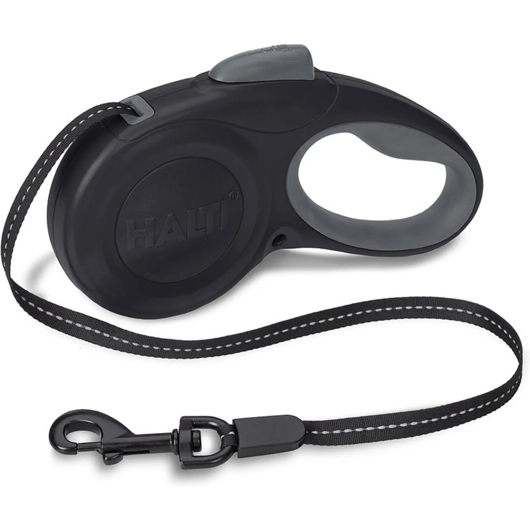  Halti Black & Gray Retractable Lead, Option: Medium Black/Gray Retractable Lead