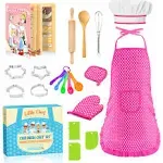 Toyze Birthday Gifts for 3-8 Year Old Girls Apron for Girls Kids Cooking Toddler Toys Kids Chef Hat and Apron