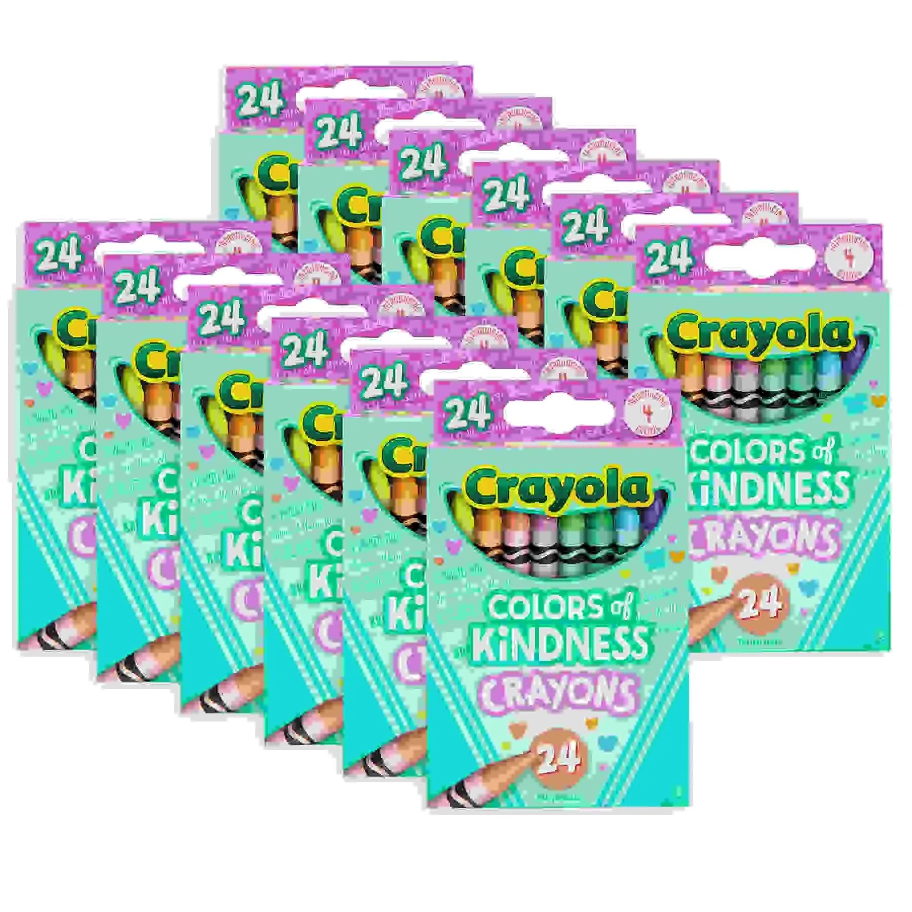 Crayola Colors of Kindness Crayons, 24 per Pack, 12 Packs