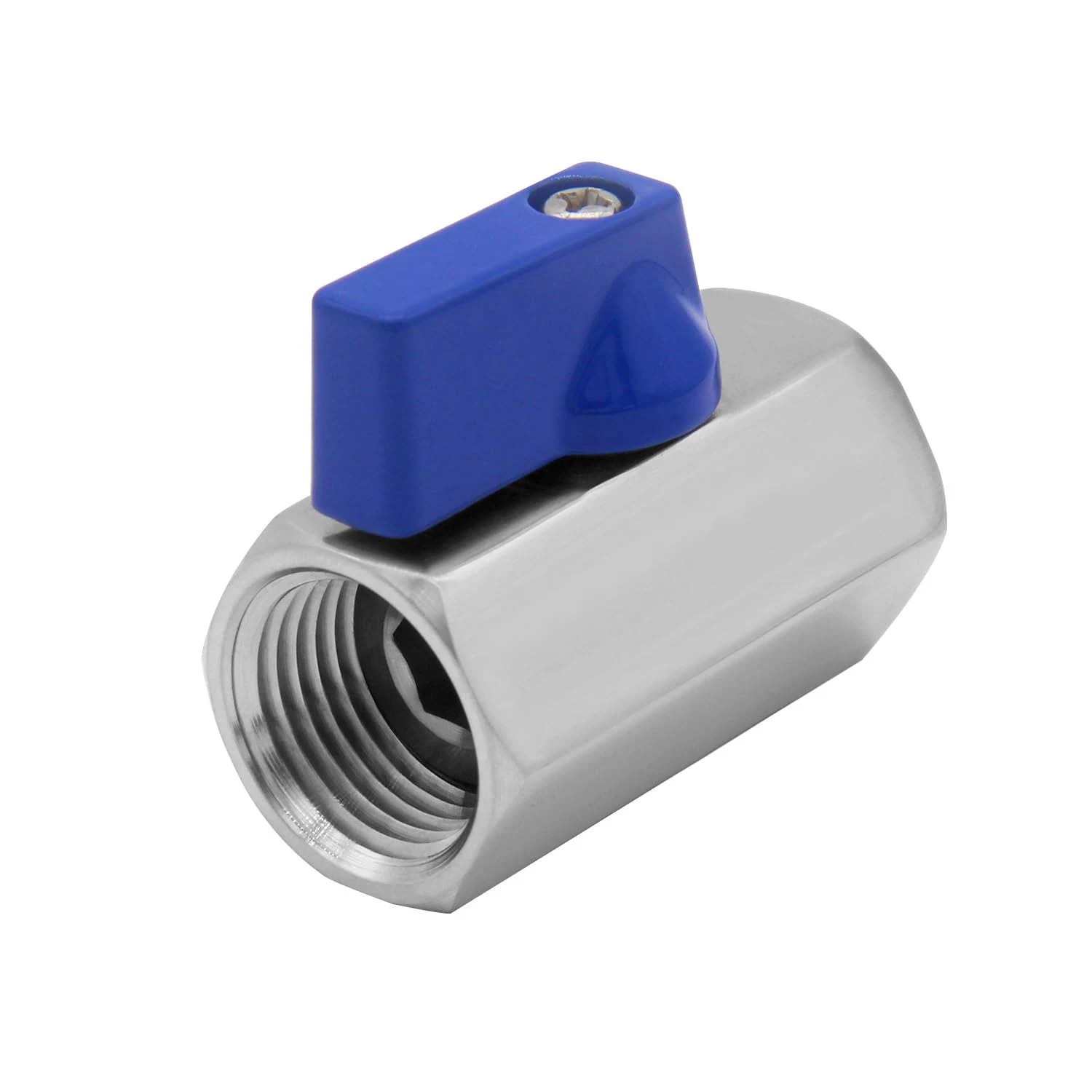 Beduan 1/4" Mini Ball Valve, Stainless Steel Female x Female NPT Thread Shut-Off Valve