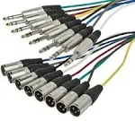 Monoprice 3 Meter (10ft) 8-Channel 1/4Inch TRS male to XLR male Snake Cable