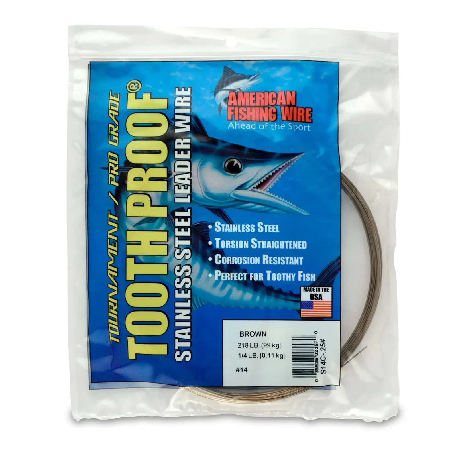 American Fishing Wire Toothproof Stainless Steel Leader Wire, #5