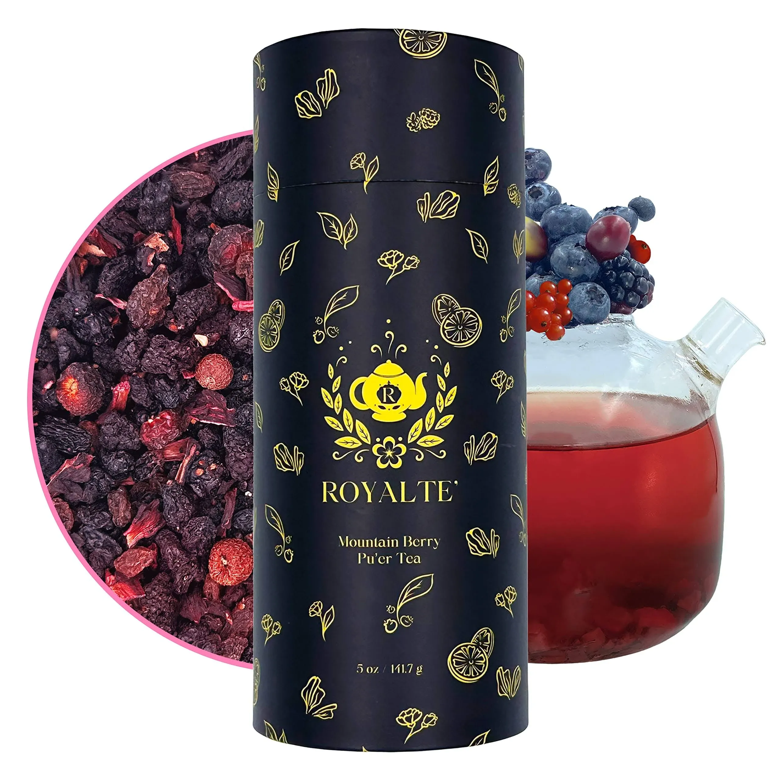 Myroyalte Black Puerh Tea, Organic Ingredients, Aged Chinese Pu-erh Leaf Tea with ...