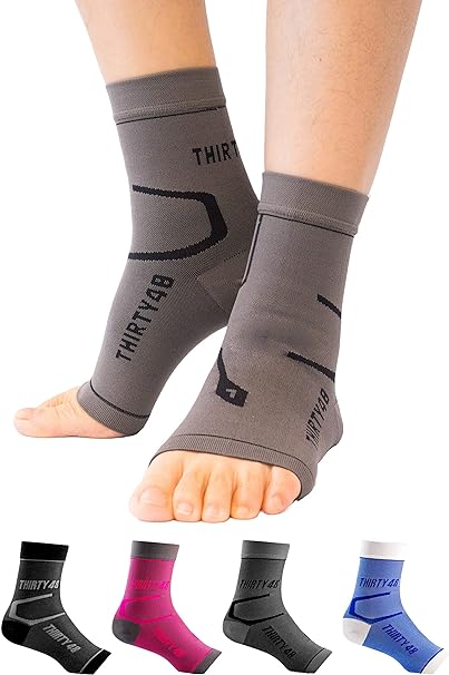 Thirty48 Plantar Fasciitis Compression Socks(1 or 2 Pairs), 20-30 mmHg Foot Compression Sleeves for Ankle/Heel Support, Increase Blood Circulation, Relieve Arch Pain, Reduce Foot Swelling