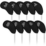 Craftsman Golf 10 pcs/Set Meshy Golf Iron Headcovers Set for Taylormade Callaway Ping (Black)