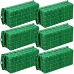 6 Packs Floral Foam Cage Rectangle Flower Cage Holders with Floral Foam Floral Arrangement Supplies for Fresh Flowers, Home Weeding Decorations, 11.8 x 4.3 x 3.1 Inches