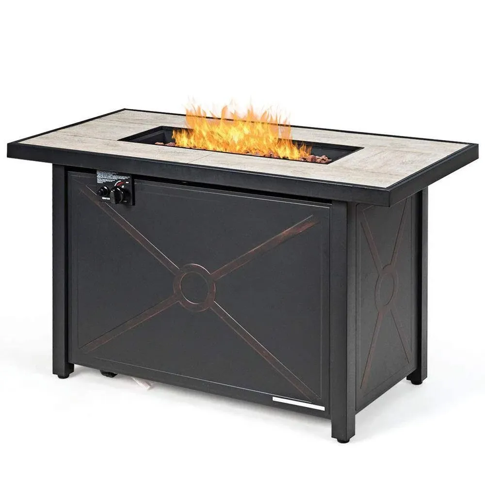 Costway 60,000 BTU Outdoor Rectangle Gas Fire Table