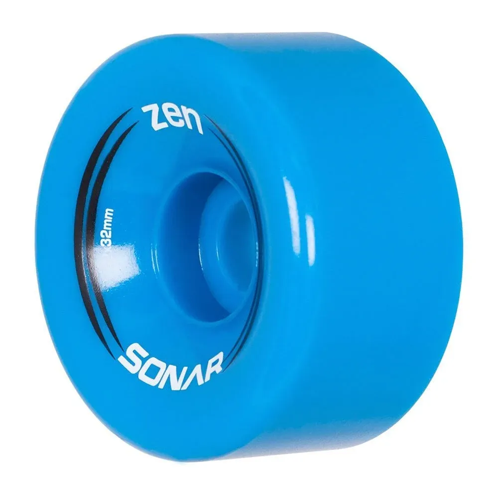 Riedell Zen Wheels - Quad Roller Skate Wheels - 4 Pack of 32mm x 62mm 85A Wheels | Blue