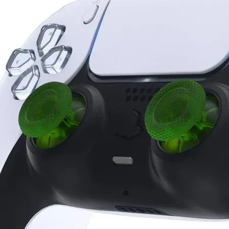 eXtremeRate Clear Green Replacement Thumbsticks for PS5 Controller, Custom Analog Stick Joystick Compatible with PS5, for PS4 All Model Controller - Controller NOT Included