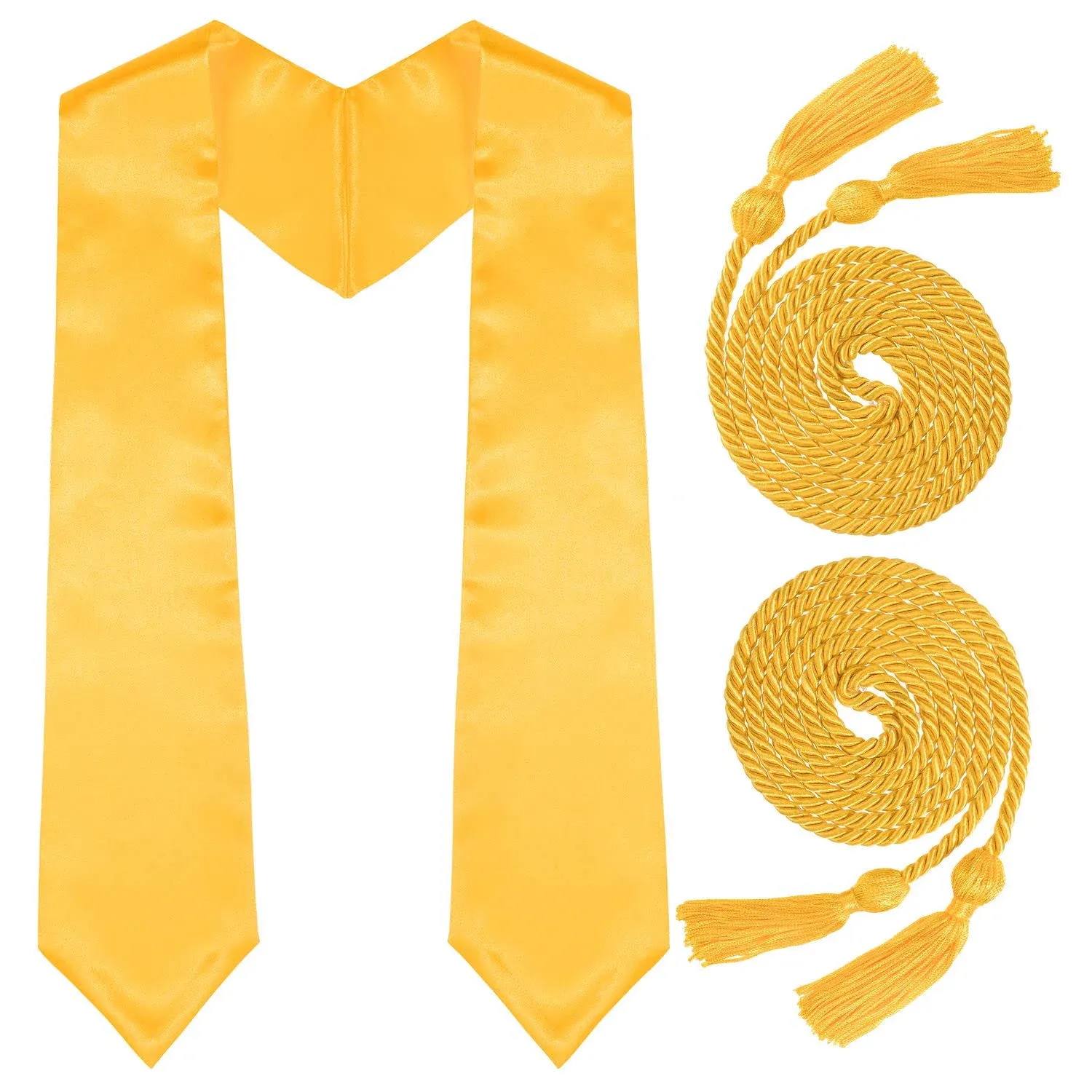 Whaline Gold Graduation Stole and 2Pcs Honor Cord with Tassel for Graduation ...