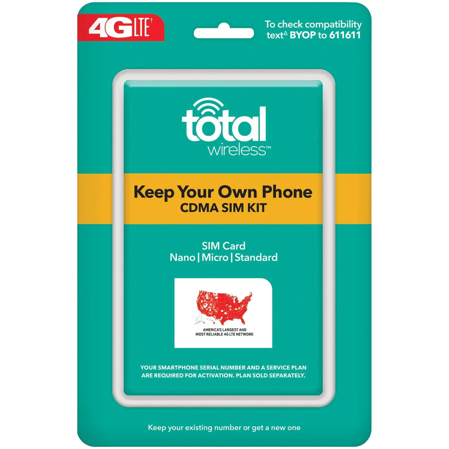 Total Wireless Keep Your Own Phone 3-in-1 Prepaid SIM Kit