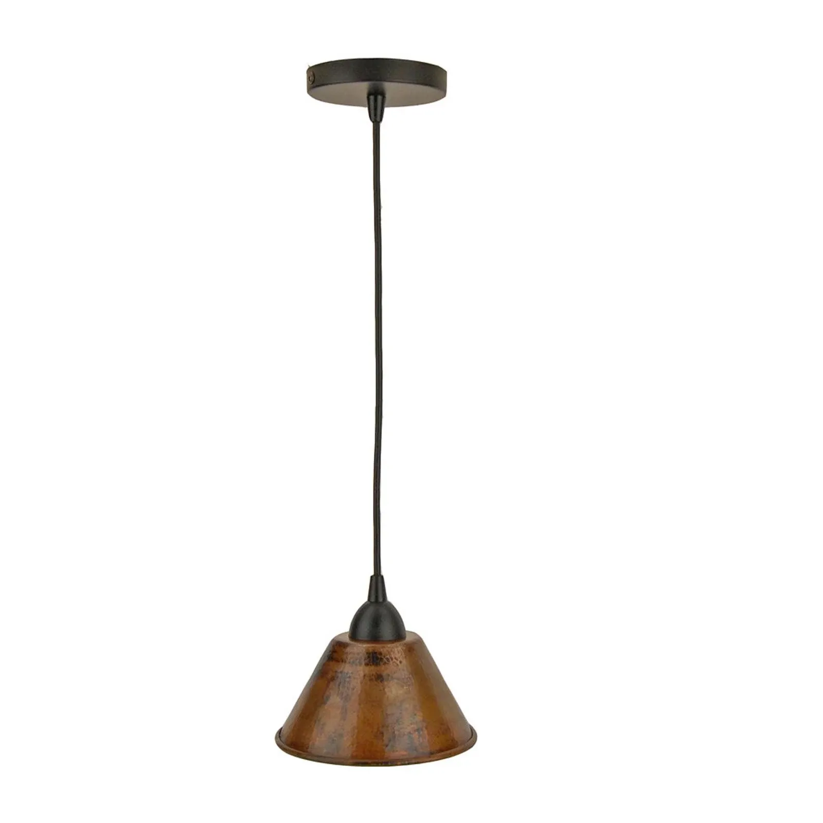 Premier Copper Products L300DB - Hand Hammered 7" Cone Pendant Light