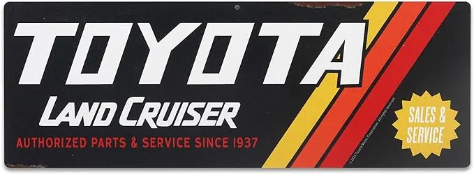 Toyota Land Cruiser Sales & Service Retro Metal Sign