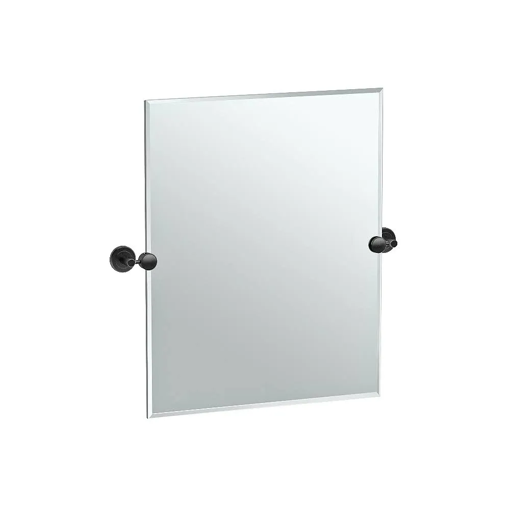 Gatco Latitude II 19-1/2&quot; (495mm) x 24&quot; (610mm) Rectangle Beveled Mirror (Matte Black)