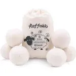 Raffaelo Wool Ball, Dryer Balls XL Premium Reusable Natural Fabric White 