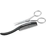 Tweezerman G.E.A.R. Moustache Scissors and Comb Model No. 72031-MG, Black