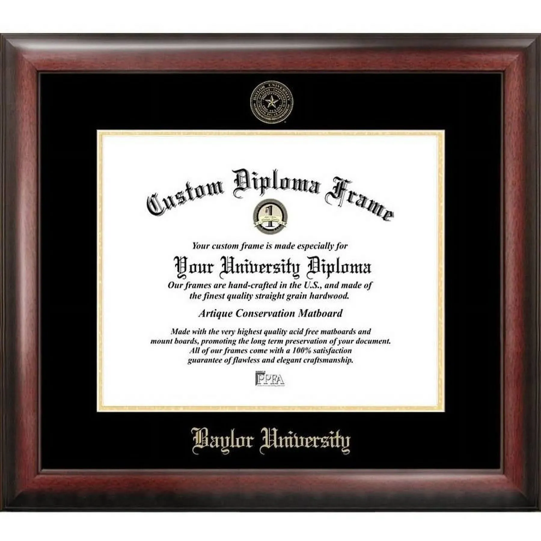 Campus Images TX955GED Baylor University Embossed Diploma Frame, 11" x 14", Gold