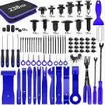 GOOACC 238pcs Trim Removal Tool, Auto Push Pin Bumper Retainer Clip Set Fastener Terminal Remover Tool Adhesive Cable Clips Pry Kit Car Panel Radio