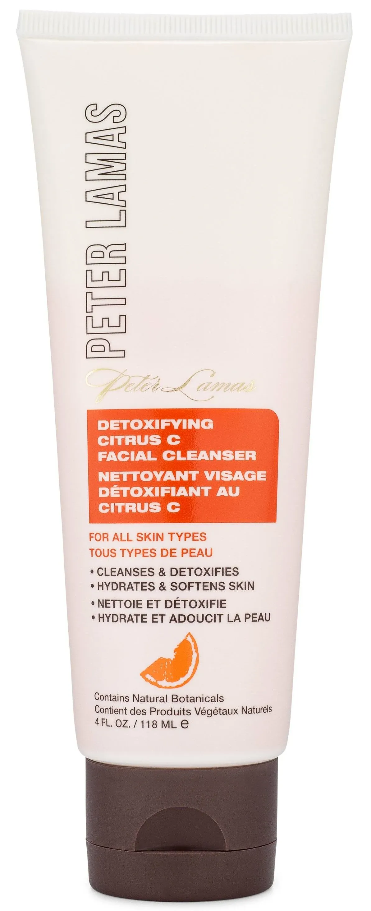 Peter Lamas Naturals Detoxifying Citrus C Facial Cleanser (4 Fl Oz) | Infused with Vitamin C and Beta Carotene | For Softer, Younger Looking Skin | Vegan and Gluten-Free