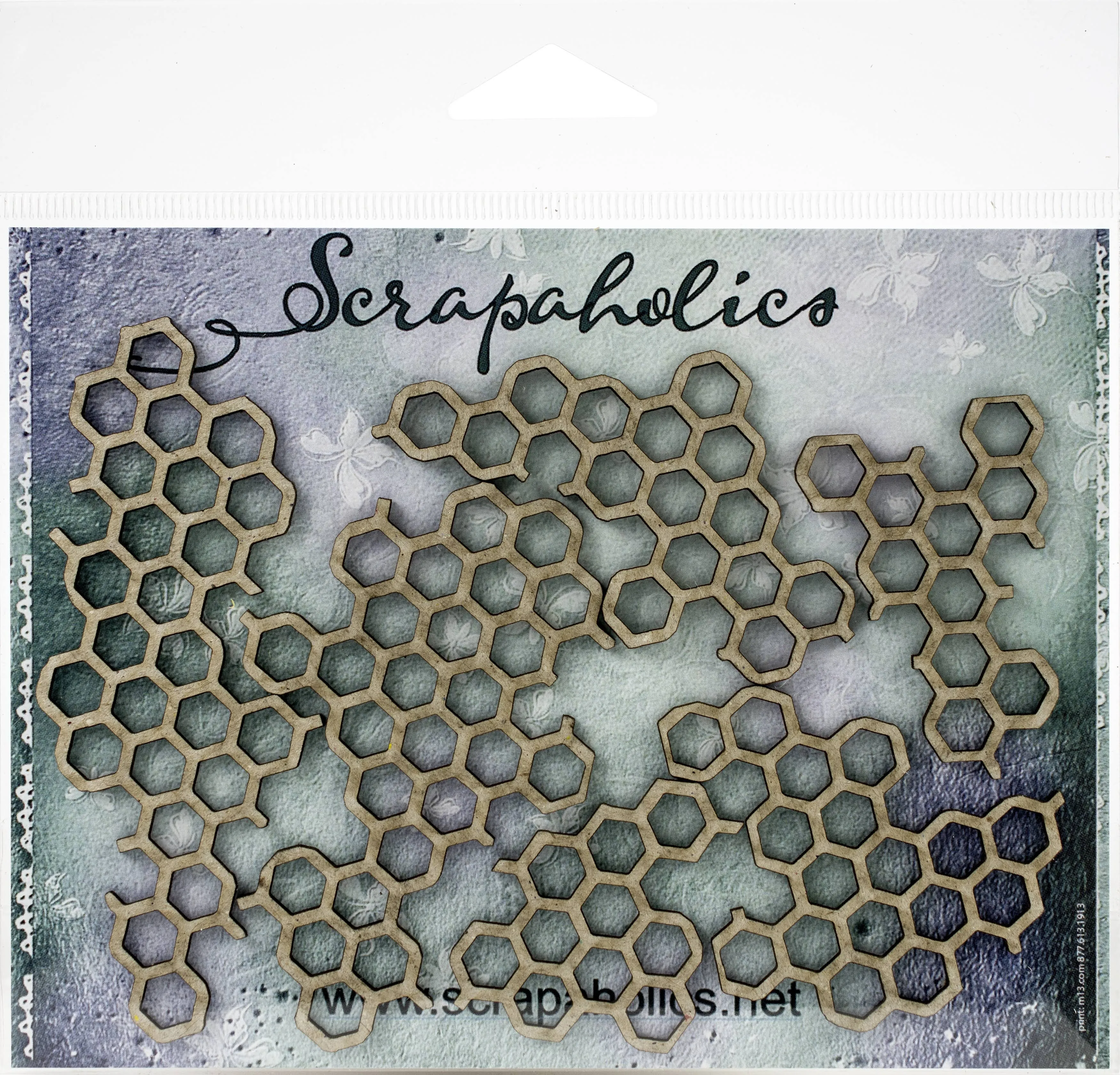 Scrapaholics Laser Cut Chipboard 1.8mm Thick Honeycomb Pieces, 6/Pkg, 1.5&#034;-3.5&#034;