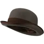 Men's Felt Bowler Hat with Ribbon Trim