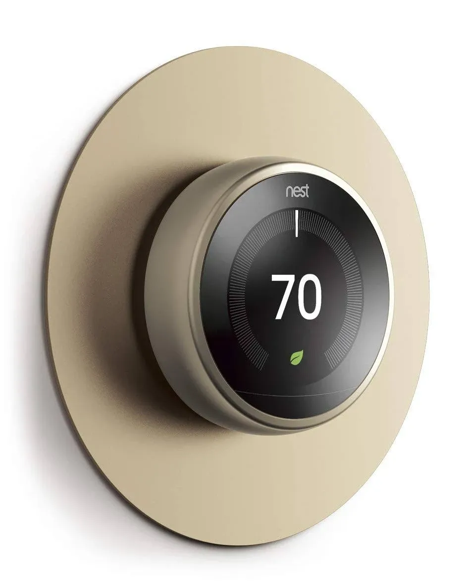 elago Wall Plate Cover Compatible with Google Nest Learning Thermostat® 3rd, 2nd, 1st, Nest Thermostat E (Brass) - Exact Color Match with Nest, Fingerprint Resistant, Durable Aluminum, Non Plastic