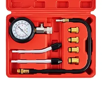 Orion Motor Tech Compression Tester, 8PCS Engine Cylinder Pressure Gauge for Petrol Gas Engine, 0-300PSI Engine Compression Tester Automotive with Adapters for Cars Trucks Motorcycles Marines ATV UTV