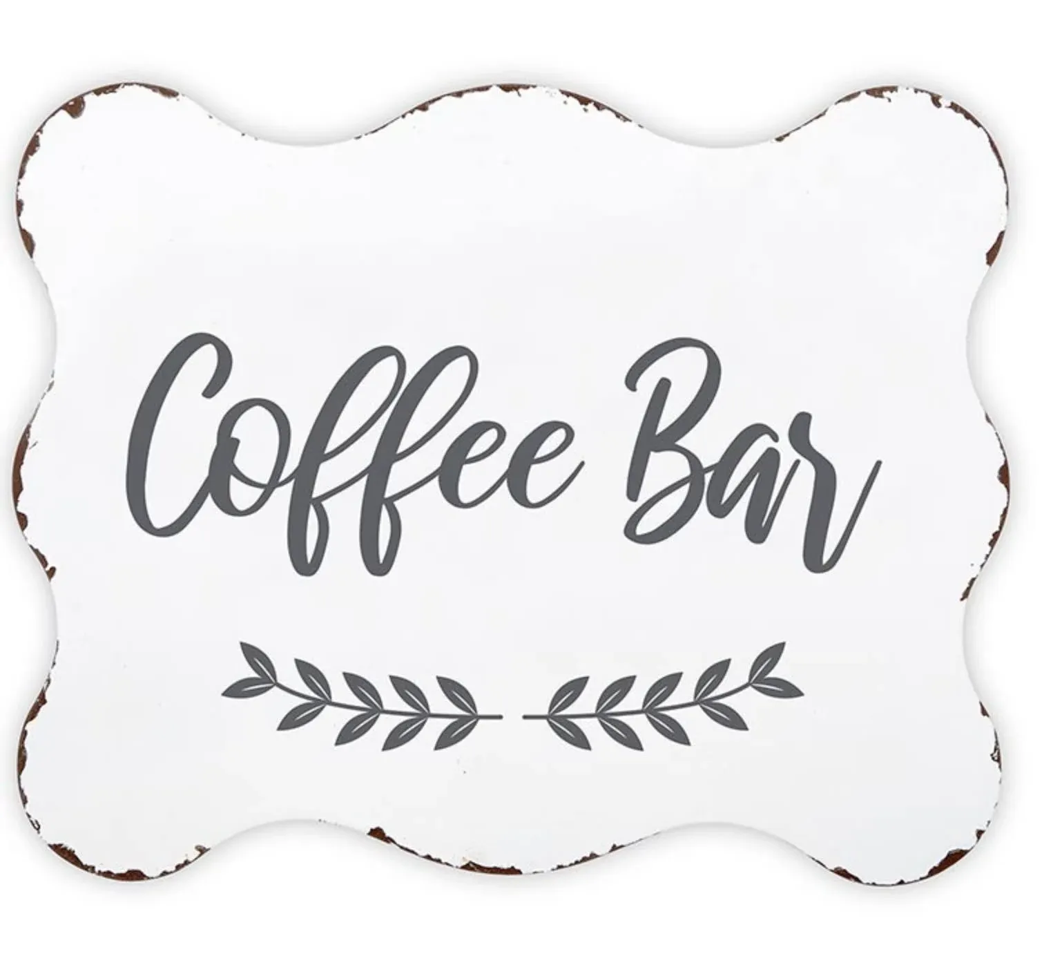 47th & Main Rustic Metal Sign for Brunch Weddings and More, 10" x 8", Coffee Bar