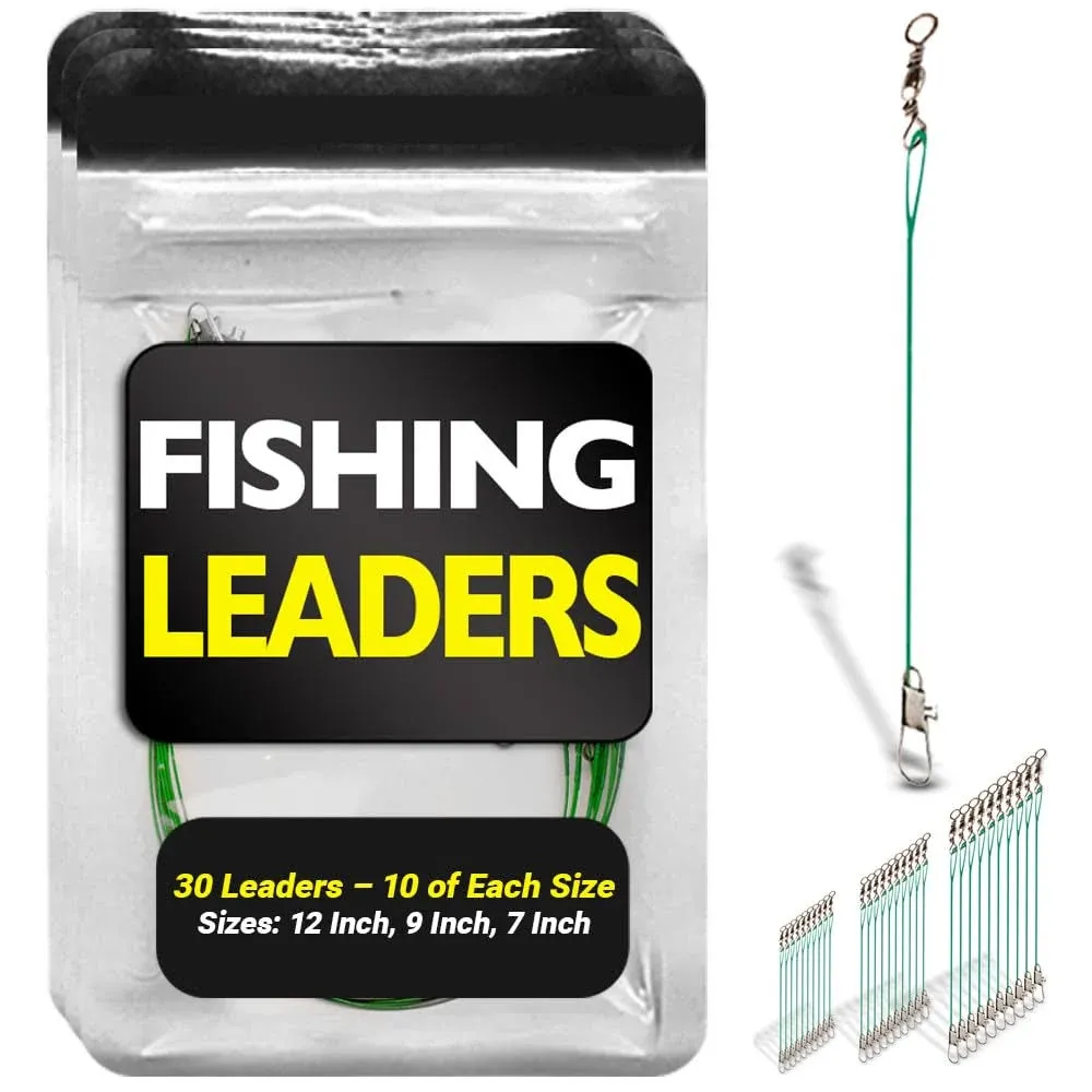 Fishing Leaders with Swivels Assortment - Fishing Gear and Equipment - Fishing Tackle – Fishing Stuff - Fishing Equipment Saltwater Fishing Gear - Fishing Leader Line - Fishing Supplies