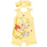 Disney Minnie Mouse Winnie the Pooh Lion King Lilo & Stitch Simba Romper and Headband Newborn to Toddler