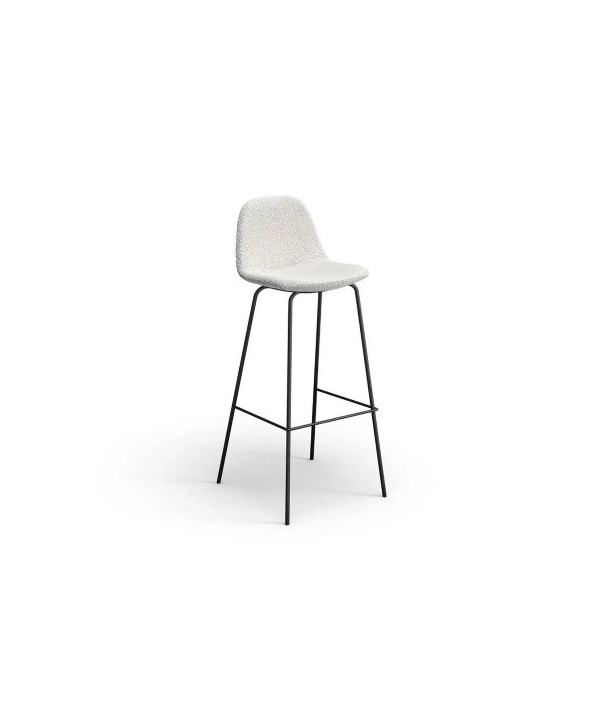 Kody Bar & Counter Stool (Set of 2) AllModern Color: White Boucle, Seat Height ...