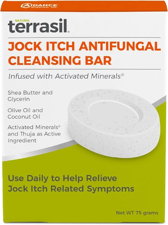 Jock Itch Soap by Terrasil Antifungal Cleansing Soap Bar for The Treatment of J