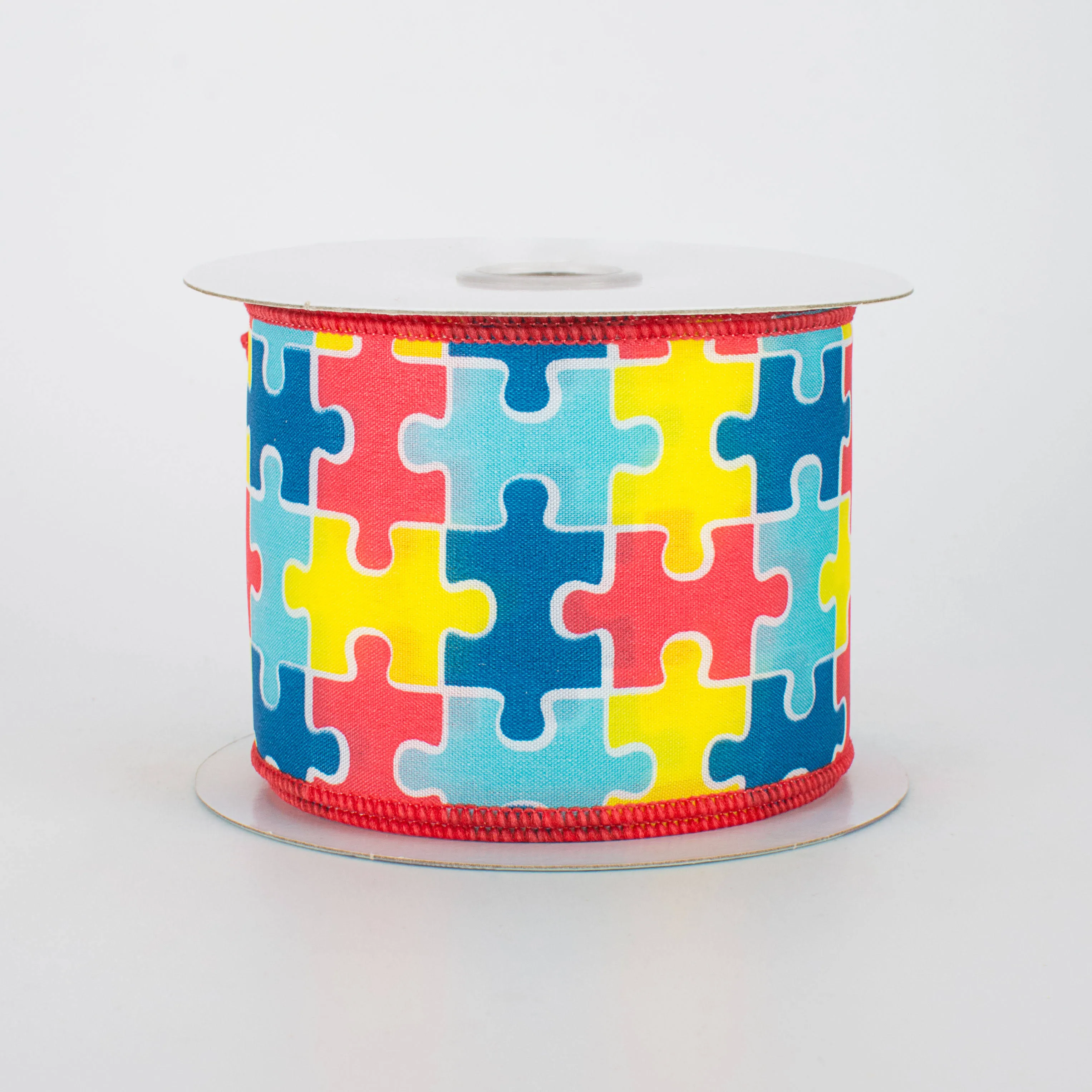 Craig Bachman 2.5" Puzzle Piece Ribbon: Autism Awareness (10 Yards) Craft Floral Arrangement Gift Wrapping Wired Edge Ribbon