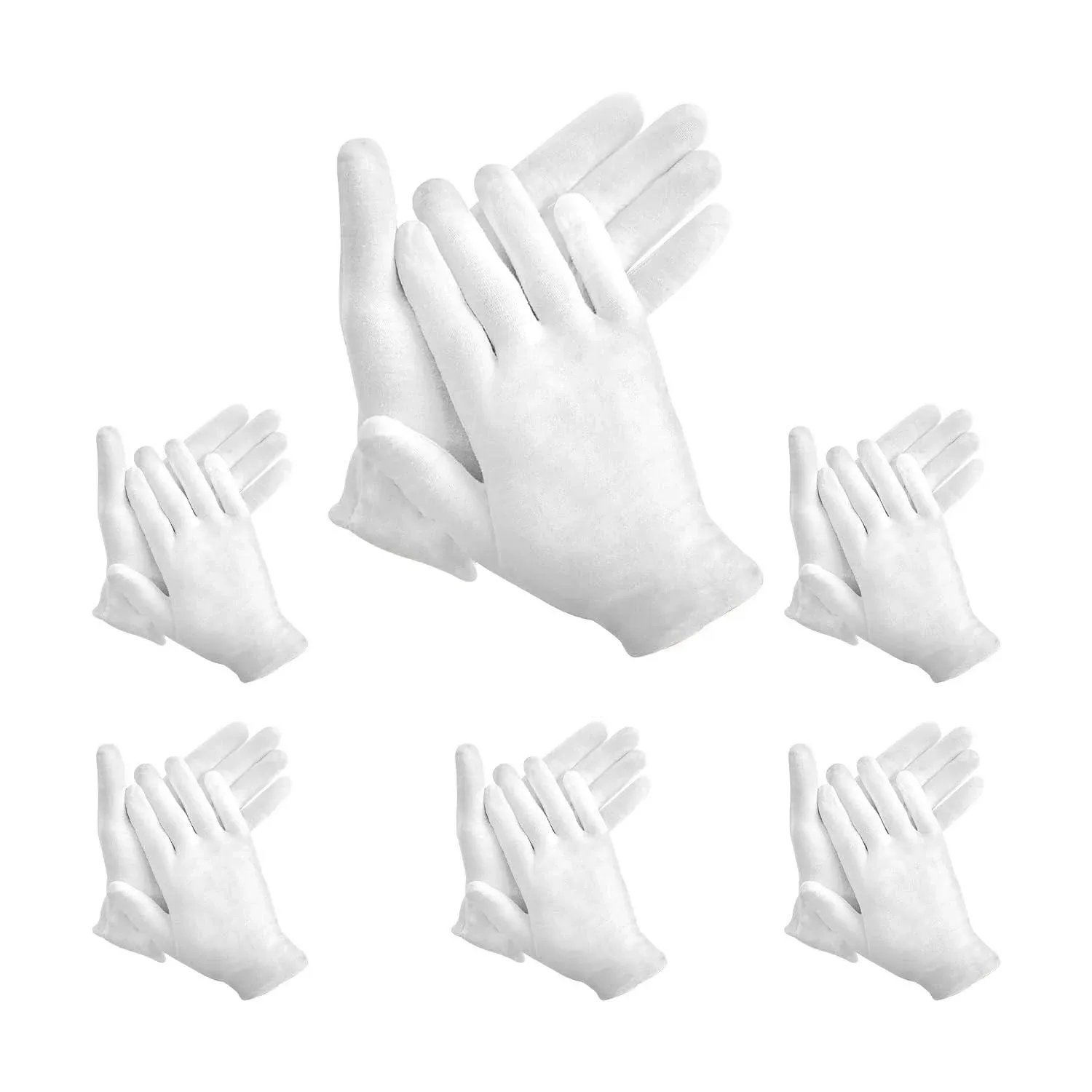 Hgminwarm White Cotton Gloves, 12 Pairs of White Gloves Are Suitable for Dry Hand ...