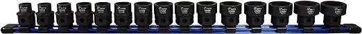 Astro Pnematic - 15Pc 1/2" Drive Low Profile Nano Impact Sockets - Metric (model: 78215)