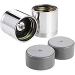 CZC AUTO 1.98 Inch Bearing Protectors with Protective Bras for Trailer Boat, Chromed, Pair