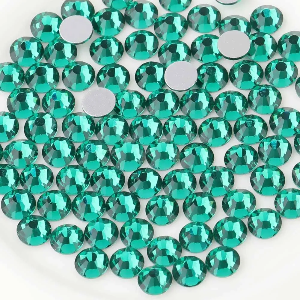 Beadsland 2880pcs Flat Back Crystal Rhinestones Round Gems for Nail Art and Craft Glue Fix,Blue Zircon,SS10,2.7-2.9mm