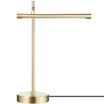 Globe Electric 52889 West 15" LED Integrated Desk Lamp, Matte Brass, 200 Lumens, Dimmer Rotary Switch