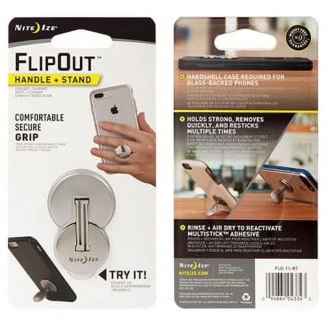 Nite Ize FlipOut - Low Profile Folding Handle and Stand with 3M VHB for Smartphones with 3M VHB, Spectrum