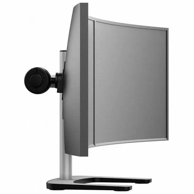 Atdec VFS-DH Dual Freestanding Horizontal Desk Monitor Mount (Supports two displays horizontally up to 27″) with horizontal or vertical orientation, swivelling heads and QuickShift mechanism, Silver,Polished Silver