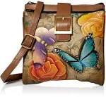 Anna by Anuschka Genuine Leather Travel Organizer, Triple Compartment - Hand-Painted Original Artwork