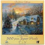 SUNSOUT INC - Christmas Cottage - 500 pc Jigsaw Puzzle by Artist: Nicky Boehme - Finished Size 18" x 24" Christmas - MPN# 19224