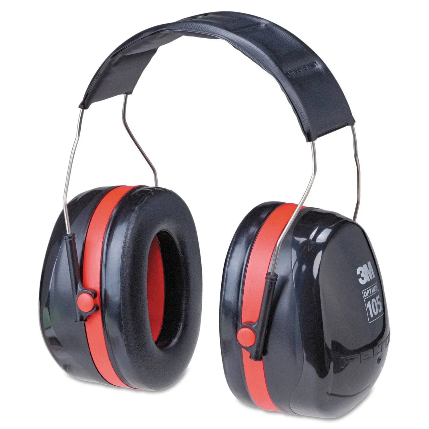 3M Peltor Optime 105 Earmuff, 30 Db Nrr, Black/Red, Over-The-Head - 1 per EA - 7000009665