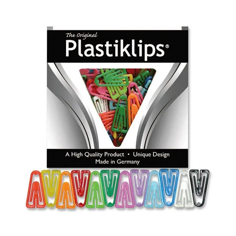 Baumgartens Plastiklips Paper Clips Medium Assorted Colors 500/Box