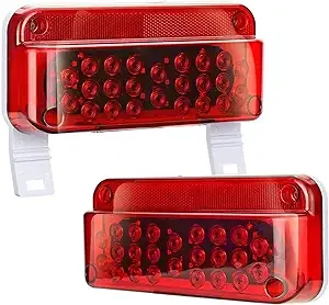 Limicar RV Tail Lights LED 53 Red Trailer Stop Turn Tail Camper W White License ...