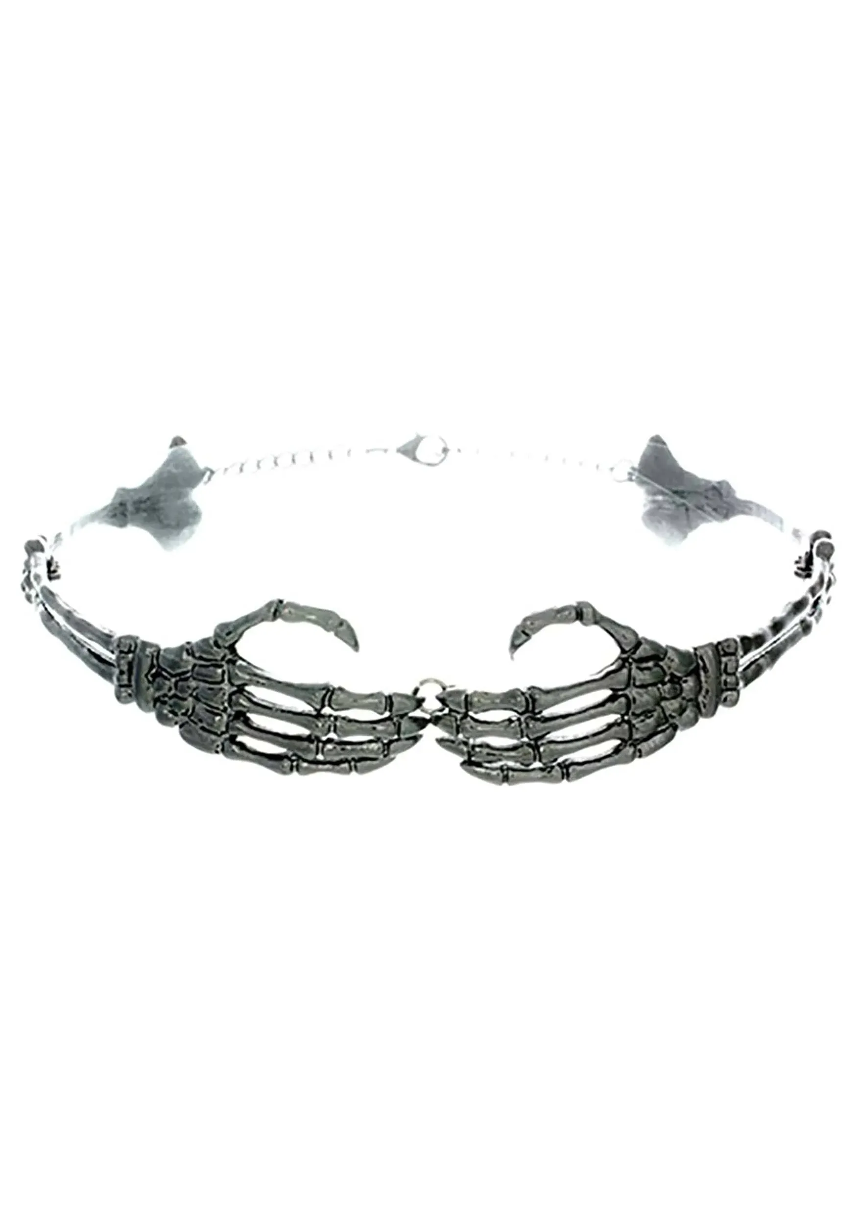 Western Fashion 14459 Skeleton Hands Choker Gray